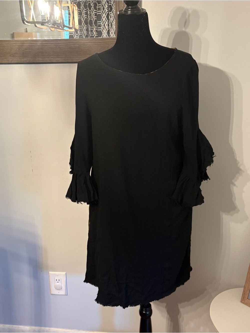 Umgee Dress with Animal Print on back and Bell Sleeves Size Small